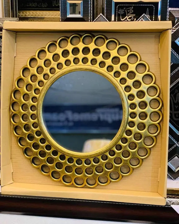 Premium Quality 3Pcs Gold Round Mirror for wall