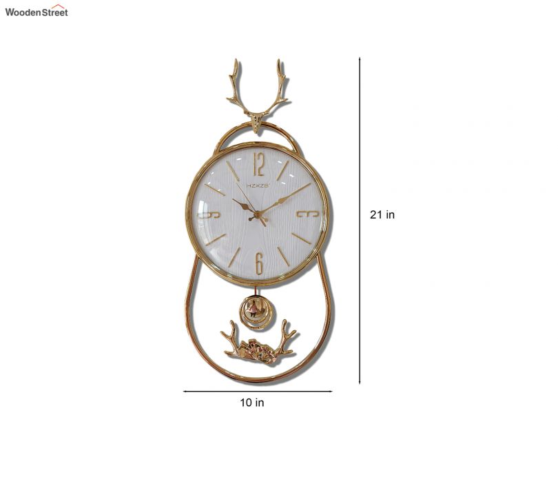 Fancy And Attractive Deer Design Pendulum Wall Clock