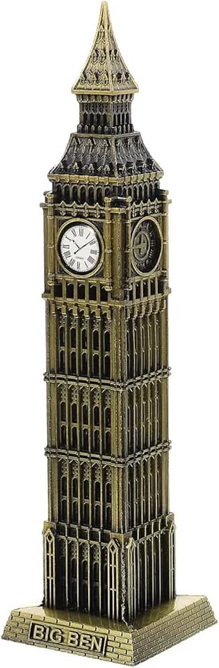 London Big Ben Tower Vintage Statue Model with Clock