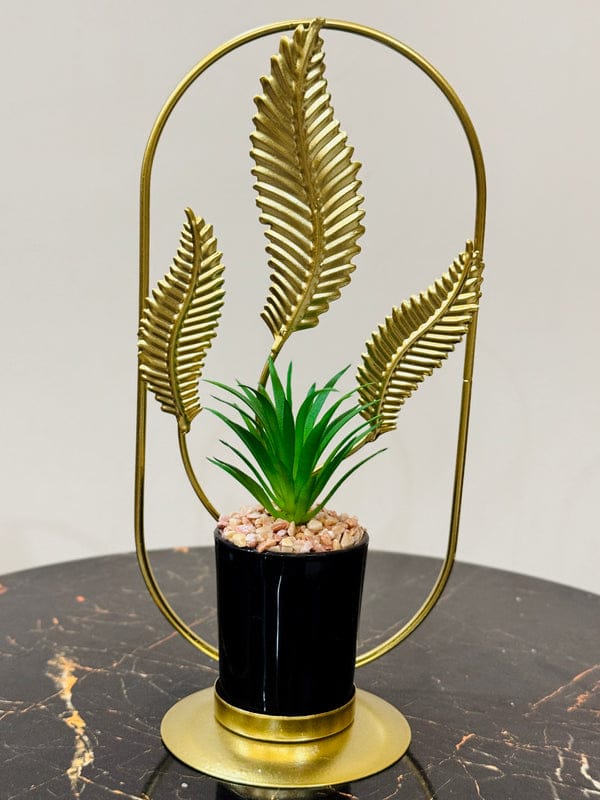 Metallic Gold Decorative Planter Pot with Stand