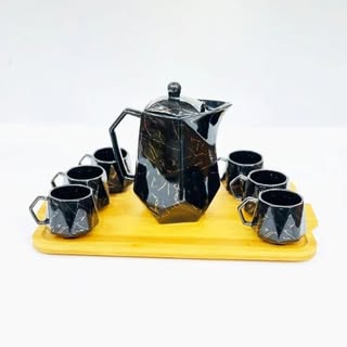 Stylish Tea Set with Bamboo Serving Tray