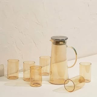 Unique Glass Jug Water Pitcher With Lid And Handle