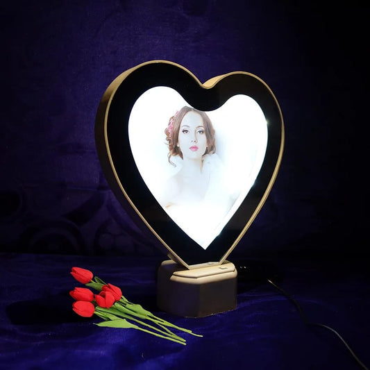 Heart shaped magic mirror Photo Frame With LED