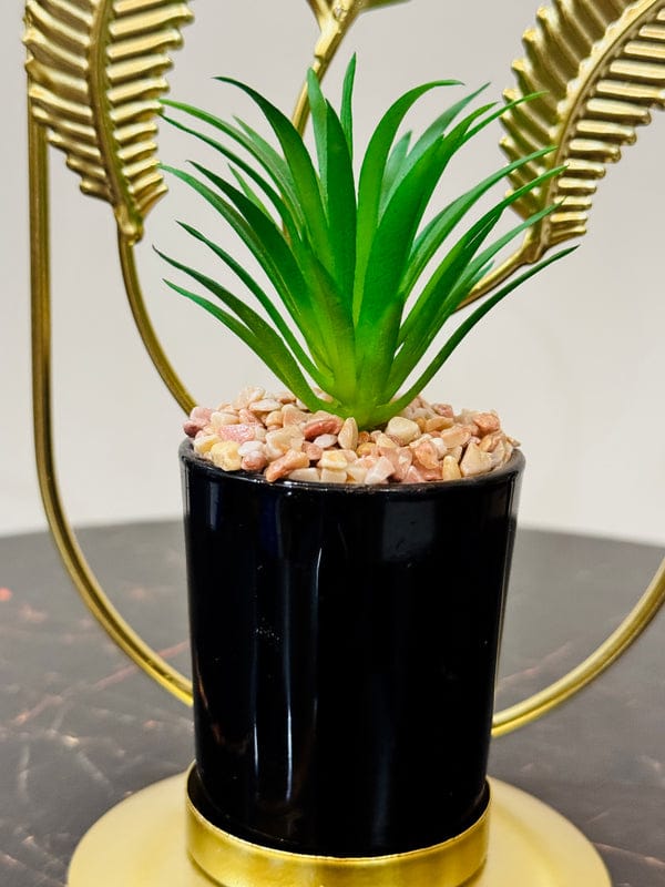 Metallic Gold Decorative Planter Pot with Stand
