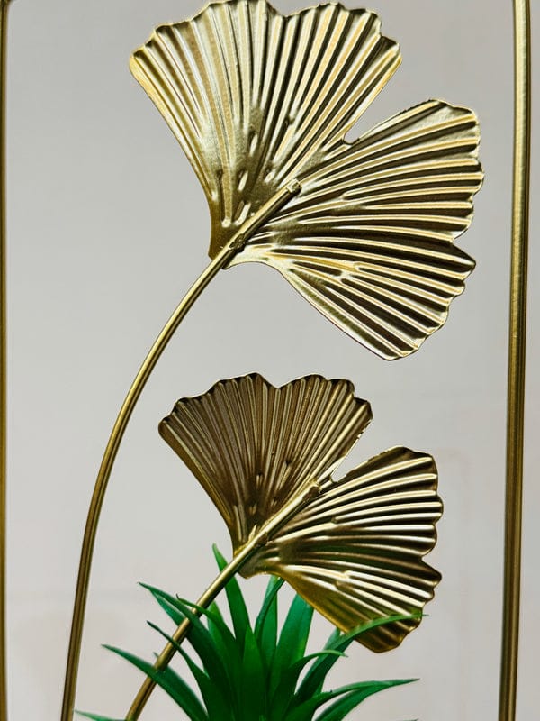 Metallic Gold Decorative Planter Pot with Stand