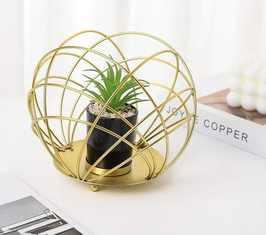 Luxury Metal Cage with Artificial Planter Pot