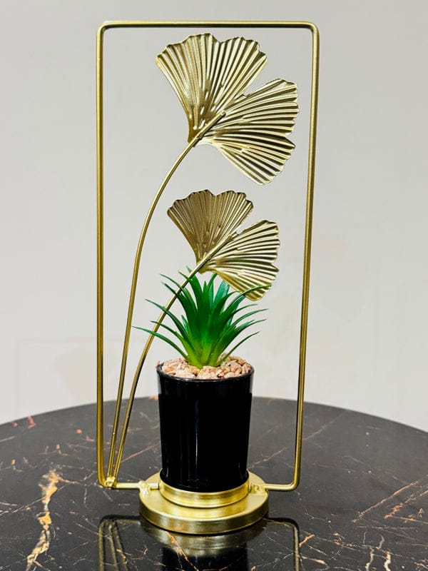 Metallic Gold Decorative Planter Pot with Stand