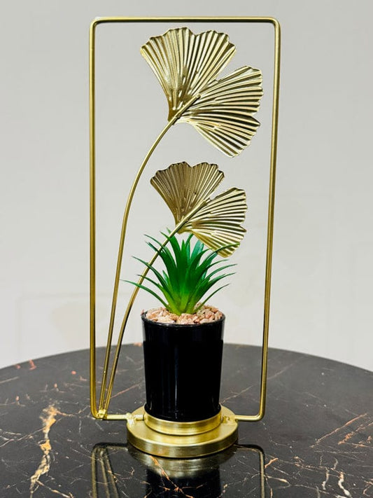 Metallic Gold Decorative Planter Pot with Stand