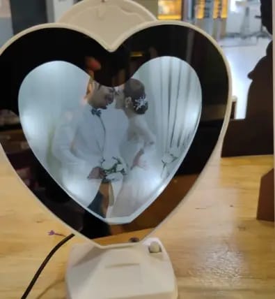 Heart shaped magic mirror Photo Frame With LED