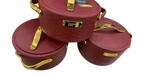 Luxury Design 3pcs Food Warmer With Golden Handles