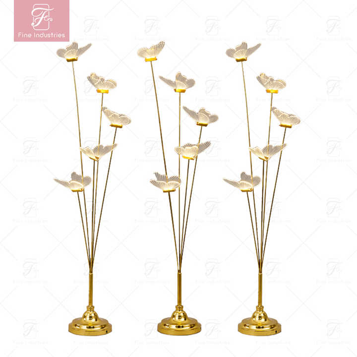 Imported Transparent Acrylic Butterfly Gold LED Floor Lamp
