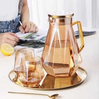High borosilicate Clear Diamond Shaped Water Set