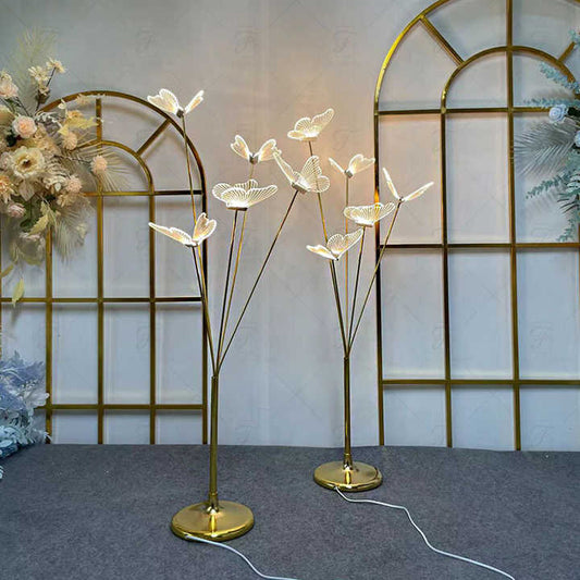 Imported Transparent Acrylic Butterfly Gold LED Floor Lamp