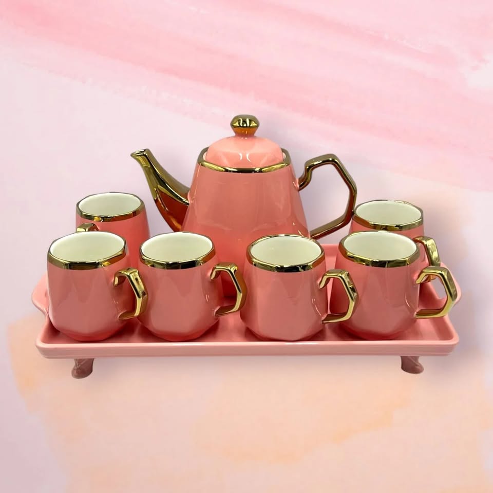 Classic Luxury Porcelain Tea Set with Serving Tray