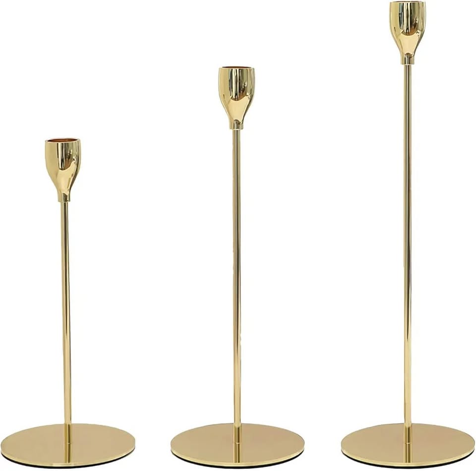 Classic Decorative Metal Candle Holders (Set of 3)