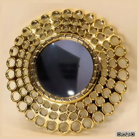 Premium Quality 3Pcs Gold Round Mirror for wall