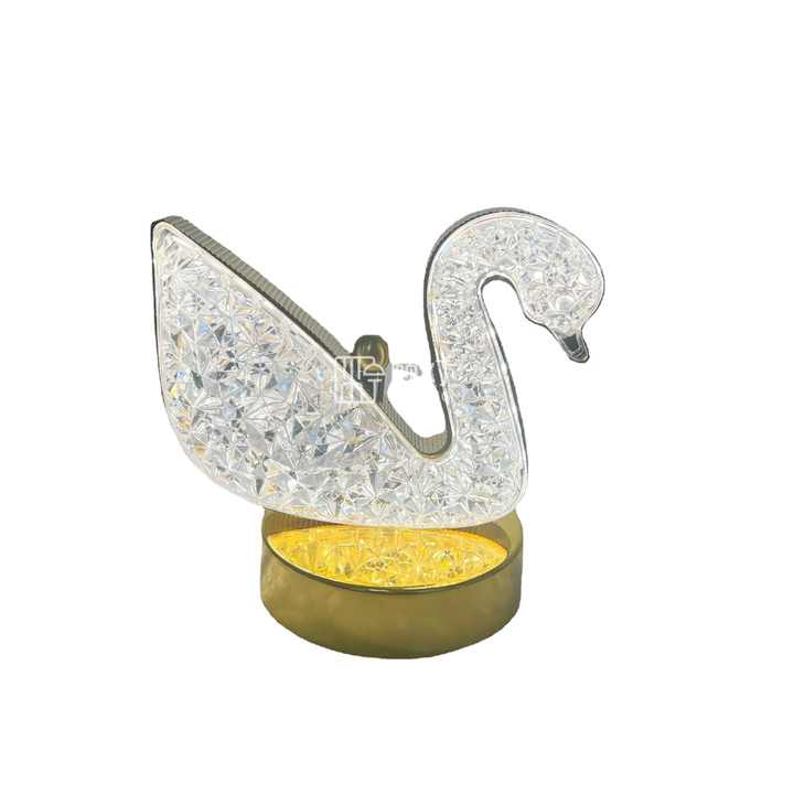 Swan Shaped Diamond Crystal Rechargeable Table Lamp