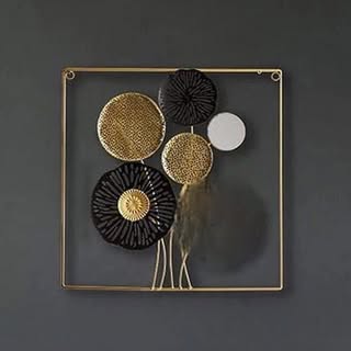 Gold Metallic Square Floral Wall Hanging Frame