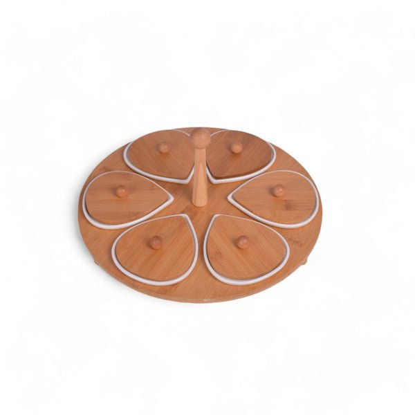 6-Compartment Flower Shaped Serving Platter Tray
