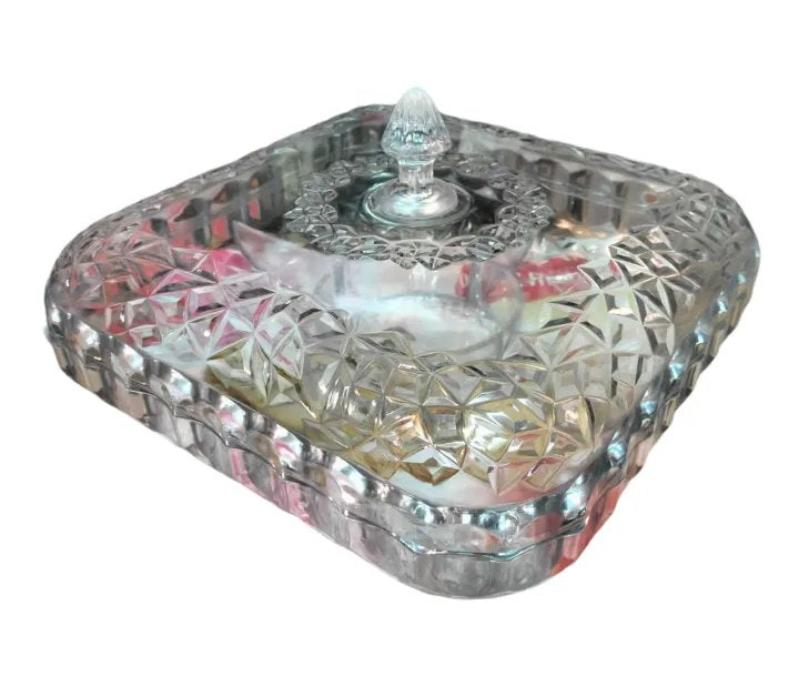 White Transparent Fruit Basin Candy Plate Sugar Nut Peanut Food Container Box with Lid