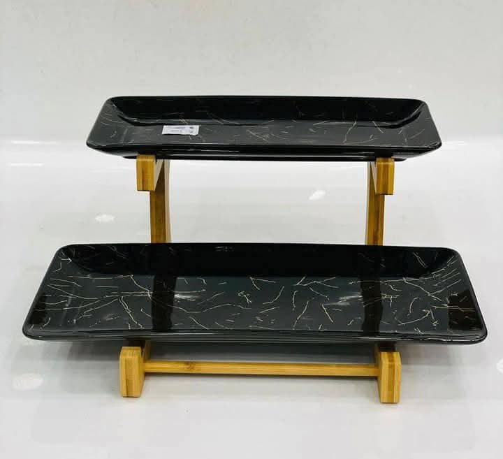 Multi-Purpose Two-Tier Tray Stand for Cakes, Snacks, and Appetizers