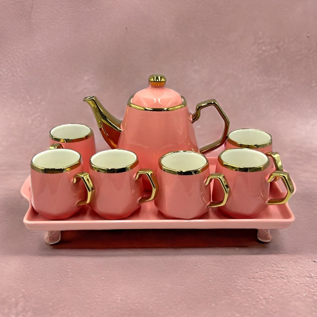Classic Luxury Porcelain Tea Set with Serving Tray