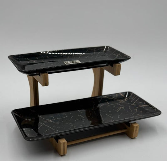 Multi-Purpose Two-Tier Tray Stand for Cakes, Snacks, and Appetizers