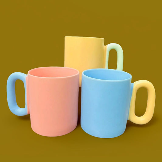 Nordic Style Ceramic Coffee Mug With Crooked Handle