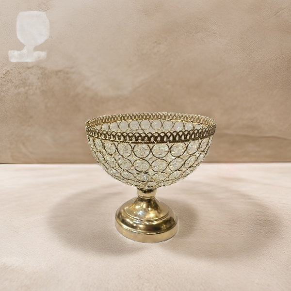 Vintage Nordic Metal Round Fruit Serving Bowl