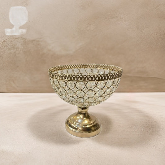Vintage Nordic Metal Round Fruit Serving Bowl