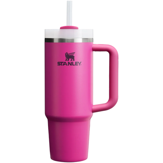 New Stanley Stainless Steel Insulated Tumbler with Lid and Straw - Pink