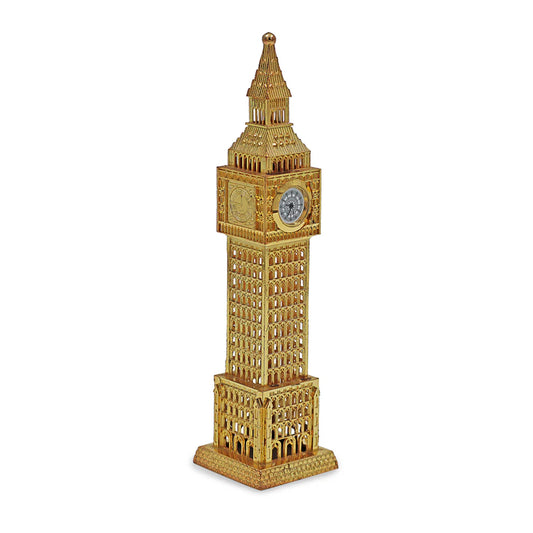 Gold Metallic London Big Ben Tower With Clock-12 inches