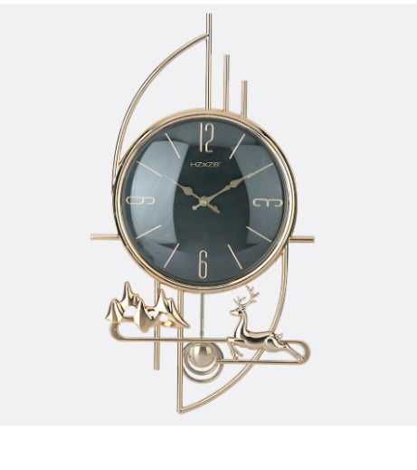 Fancy And Attractive Deer Design Pendulum Wall Clock