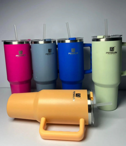 Penguin Insulated Stainless Steel Tumbler with Straw
