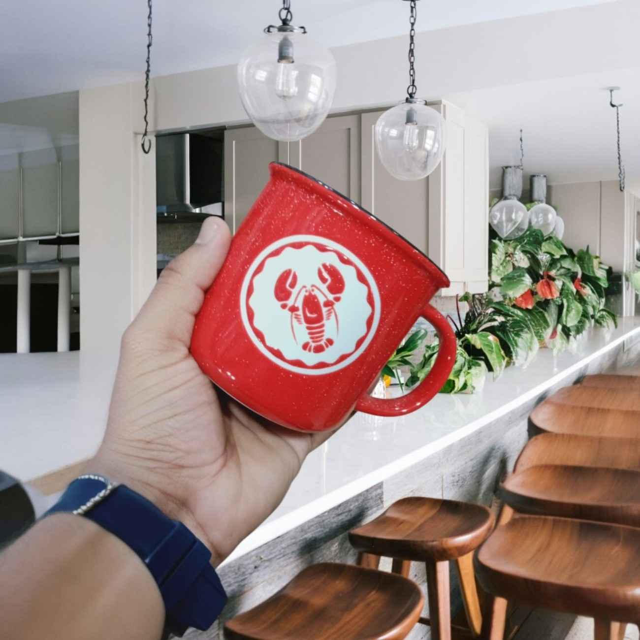 Lobster Logo Red Ceramic Coffee Mug