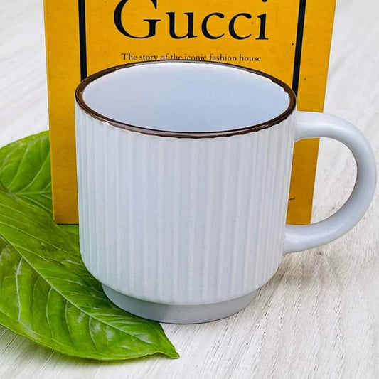 Stripped Pattern Porcelain Mug with Handle