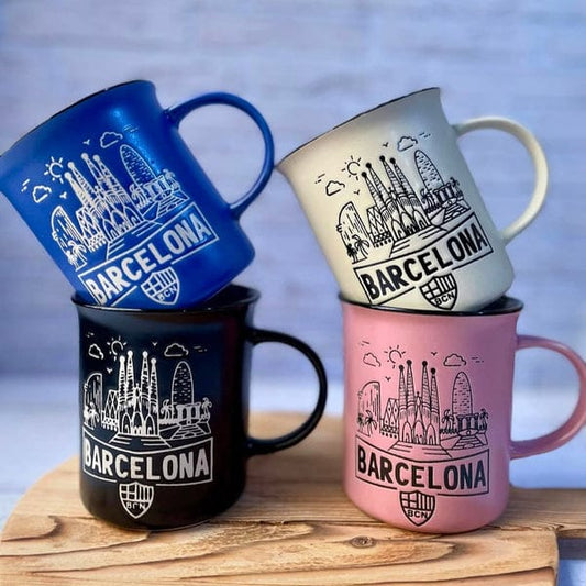 Barcelona Spain Flat Landmark Pattern Tea/Coffee Mugs