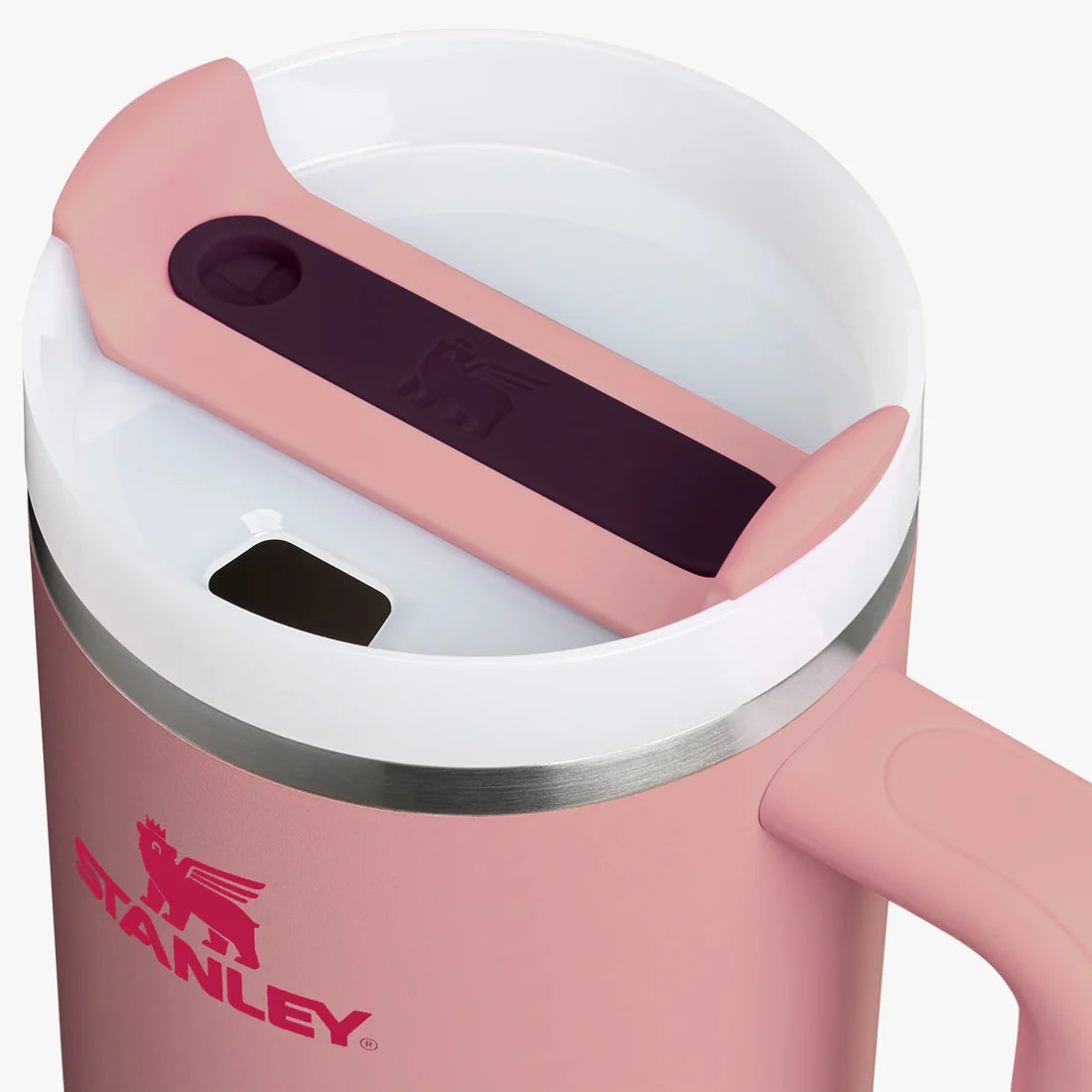 New Stanley Stainless Steel Insulated Tumbler with Lid and Straw - Pink