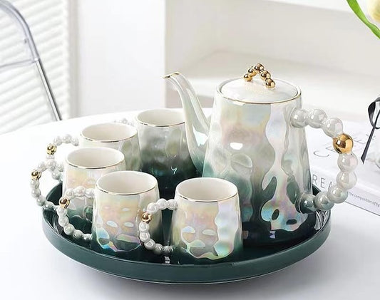 European Style Luxury Ceramic Revolving Tea Set