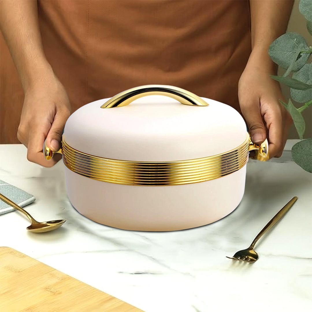Premium Design 3pcs Food Warmer Set With Golden Handles
