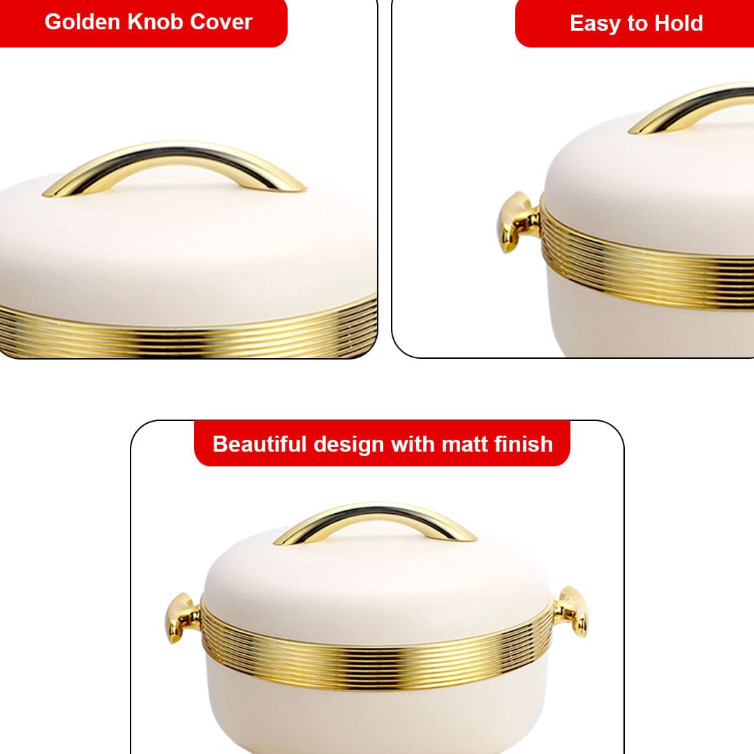 Premium Design 3pcs Food Warmer Set With Golden Handles