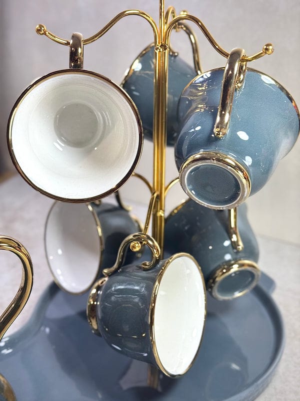 Luxury Arabic Style Ceramic Tea Set With Tray And Stand