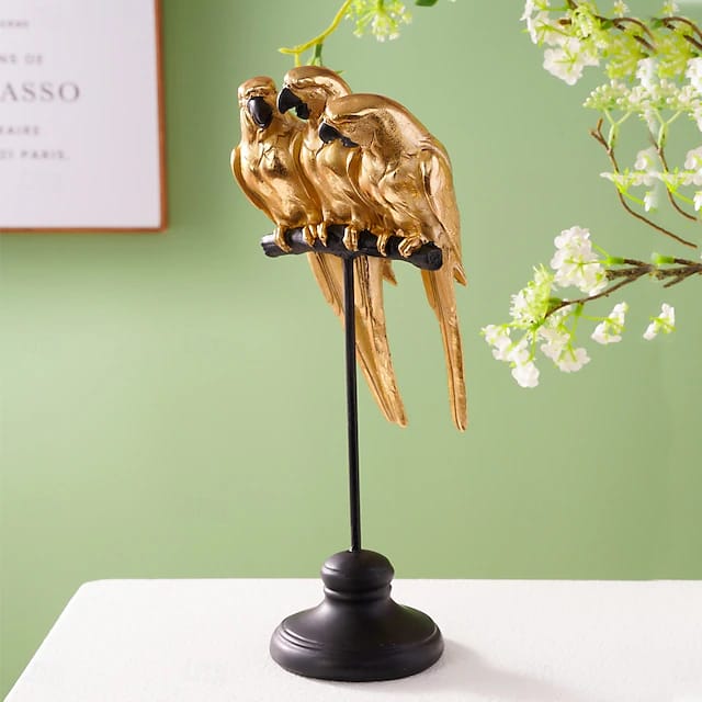 Modern Home Decor Resin Parrots Figurine