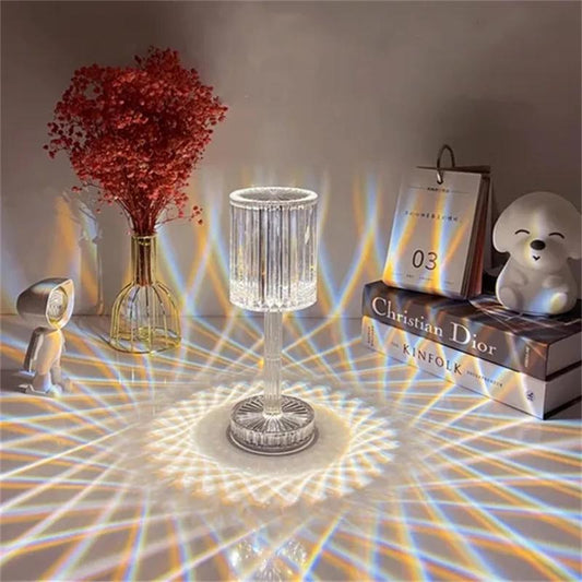 Multicolour Crystal Rechargeable Table Lamp Touch and Remote Control