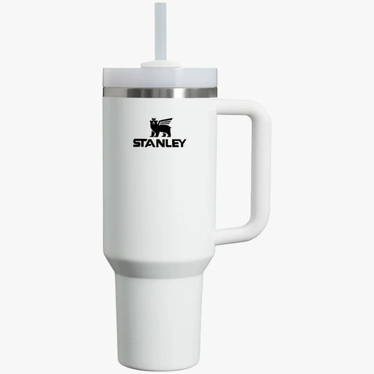 New Stanley Stainless Steel Insulated Tumbler with Lid and Straw - White