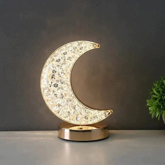 Versatile Circular Crystal Table Lamp with 3 Light Modes