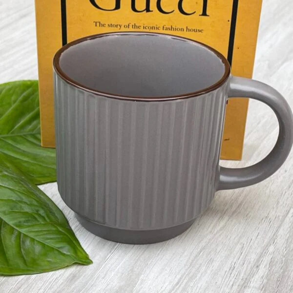 Stripped Pattern Porcelain Mug with Handle