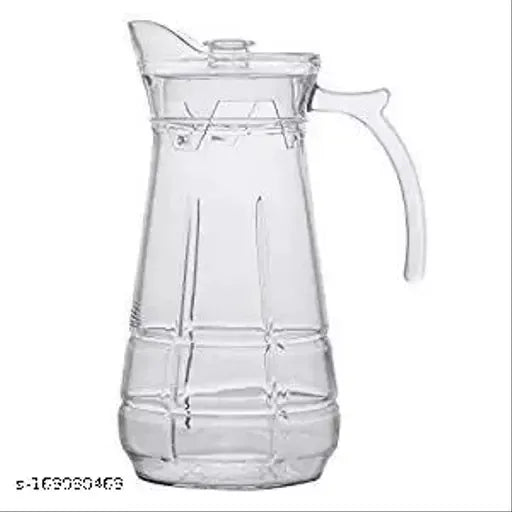 Square Cold Water Glass Jug Large Capacity Juice Pitcher With Lid and Handle